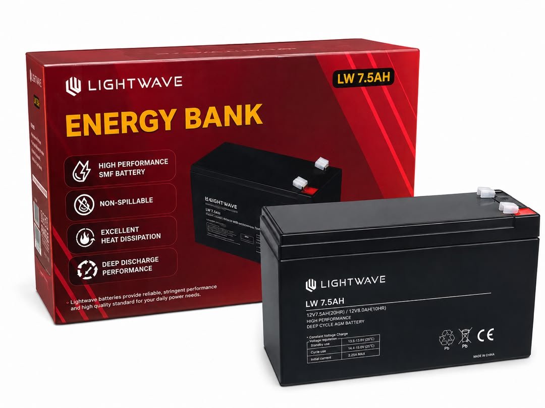 Batterie d'Onduleur Lightwave Energy Bank 12V 7.5Ah (LW 7.5Ah)