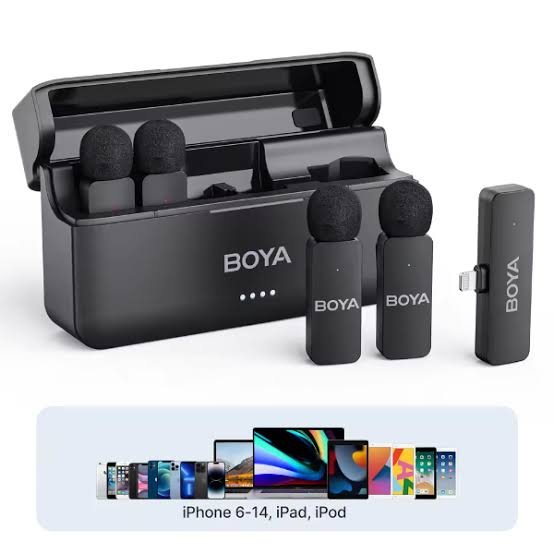 BOYA BY-V4D – Micro cravate sans fil Lightning pour 4 personnes, ultracompact, portée 200 m