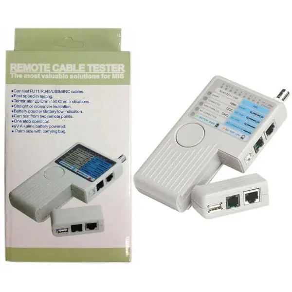 Testeur de Câble Distant 4 en 1 – RJ45, RJ11 et BNC
